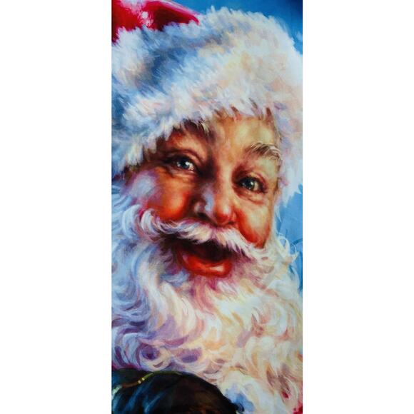Beautiful Santa Clause Dona Gelsinger Gift bag Tree Beard Rosy Cheeks Christmas - Picture 3 of 6